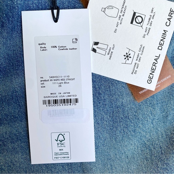 MOUSSY Waipio Wide Straight Jeans, Japanese Denim, Sz 26 - Picture 9 of 13